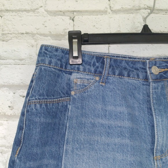 Gianni Bini Womens Skirt Size Large Becca Two Tone Jean Denim 90s Y2K - Picture 2 of 8